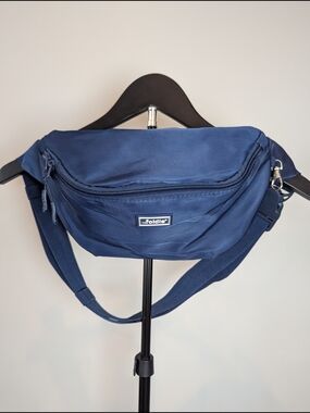 The Foldie Fanny Pack Crossbody Bag Navy RFID Safe Travel Security